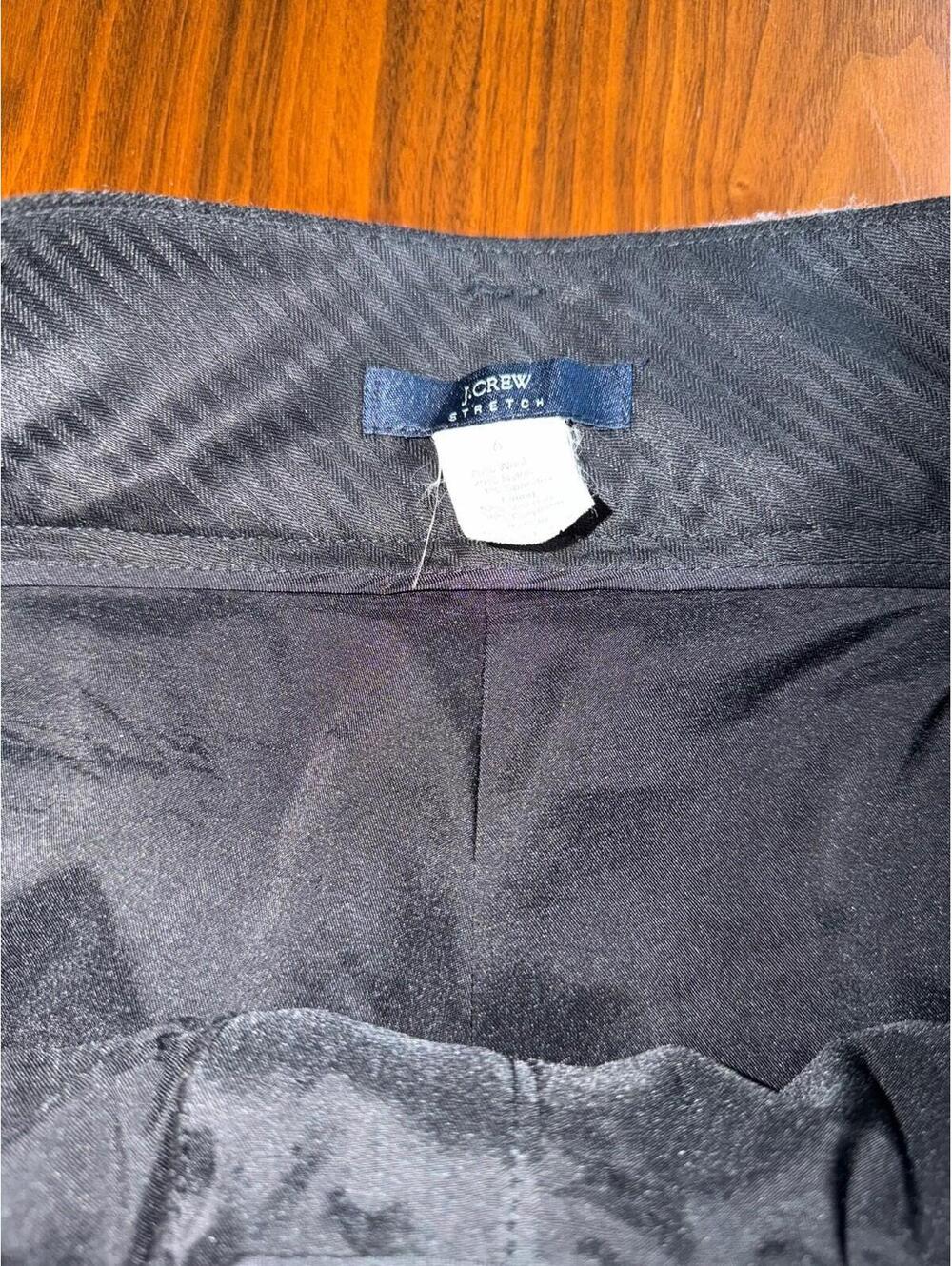 J.Crew Women's Black Stretch Wool Blend Trousers - Size 6 - Picture 2 of 4